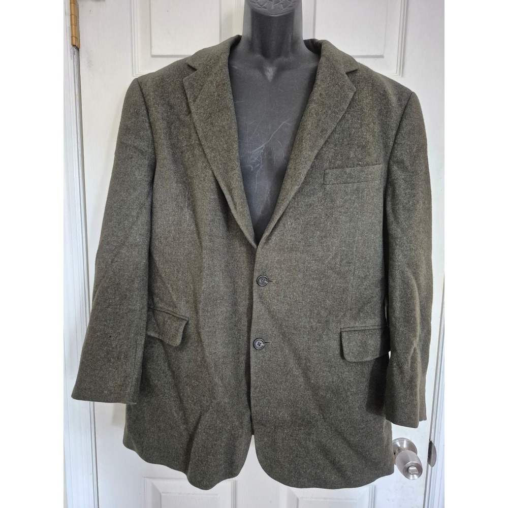 Joseph A Bank Mens Olive Green Pure Camelhair Blazer 2 Button Jacket Size 48R